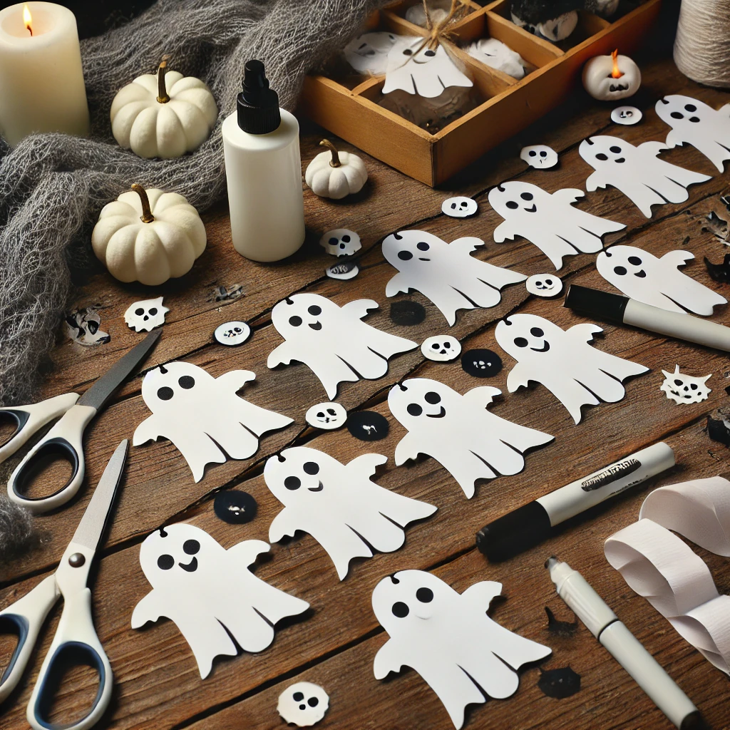 Halloween ghostly paper chain